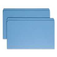 FILING AND FOLDERS | Smead Straight Tabs Legal Size 0.75 in. Expansion Reinforced Top Tab Colored File Folders - Blue (100/Box)