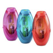 PENCILS | Bostitch 3.91 in. x 1.5 in. x 5.88 in. 2-Hole Twist-n-Sharp Pencil Sharpener - Randomly Assorted Colors (6/Pack)