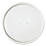 FOOD TRAYS CONTAINERS LIDS | SOLO 4.6 in. Diameter x 0.7 in. H Vented Paper Lids for 32 oz. Food Containers - White (500/Carton)