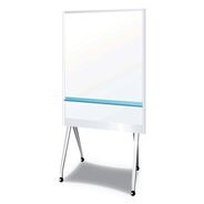 PRODUCTS | PLUS 38.3 in. x 70.8 in. Aluminum Frame Mobile Partition Board - White Surface/Light Gray Frame
