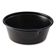 CUPS AND LIDS | Fabri-Kal 1.5 oz Squat Plastic Portion Cups - Black (250/Sleeve, 10 Sleeves/Carton)