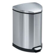 TRASH WASTE BINS | Safco 4 Gallon Stainless Steel Step-On Receptacle - Chrome/Black