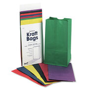 RETAIL STORE SUPPLIES | Pacon 6 in. x 3.63 in. x 11 in. No. 6 Size Rainbow Bags - Assorted Bright Colors (28/Pack)