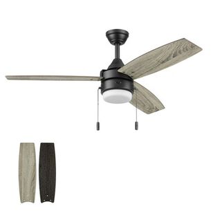 PRODUCTS | Honeywell 48 in. Pull Chain Ceiling Fan with Color Changing LED Light - Matte Black