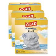 PRODUCTS | Glad 78563 ForceFlex 10.19 in. x 9.81 in. 13-Gal. Tall Kitchen Drawstring Trash Bags - Fresh Clean Scent Gray (3/Carton)