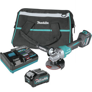PRODUCTS | Makita 40V max XGT Brushless Lithium-Ion 4-1/2 in./5 in. Cordless Paddle Switch Angle Grinder Kit with Electric Brake and AWS (4 Ah)