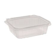 FOOD TRAYS CONTAINERS LIDS | Pactiv Corp. TEHL7X624 7.25 in. x 6.37 in. x 2 in. 24 oz. EarthChoice Tamper Evident Recycled Hinged Lid Deli Container - Clear (231/Carton)