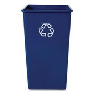 TRASH CANS | Rubbermaid Commercial 50 gal. Plastic Square Recycling Container - Blue