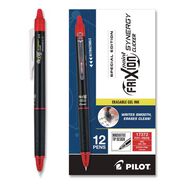 OFFICE AND OFFICE SUPPLIES | Pilot PIL17372 Frixion Synergy Clicker Erasable Gel Pen, Retractable, Extra Fine 0.5 mm, Red Ink, Black/Red Barrel, Dozen