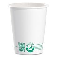 CUPS AND LIDS | SOLO 10 oz Compostable Paper Hot Cups - White/Green (20/Carton)