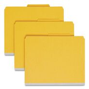 PRODUCTS | Smead 6 SafeSHIELD Fasteners 2 Dividers Letter Size 6-Section Pressboard Top Tab Pocket Classification Folders - Yellow (10/Box)
