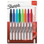 PENS PENCILS AND MARKERS | Sharpie Retractable Permanent Marker - Assorted Colors/Fine Bullet Tip (8/Set)