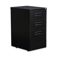 OFFICE CARTS AND STANDS | Alera ALEPABBFBL 14.96 in. x 19.29 in. x 27.75 in. 3-Drawers: Box/Box/File Legal/Letter Left or Right File Pedestal - Black