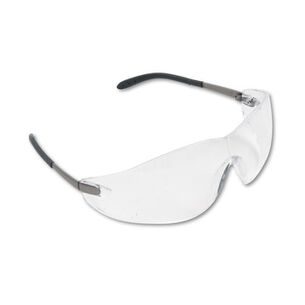 SAFETY GLASSES | MCR Safety Clear Lens Blackjack Wraparound Chrome Plastic Frame Safety Glasses