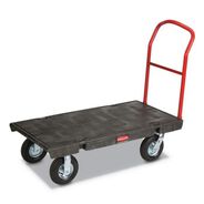 MATERIAL HANDLING | Rubbermaid Commercial FG443610BLA 24 in. x 48 in. 1200 lbs. Capacity Heavy-Duty Platform Truck Cart - Black