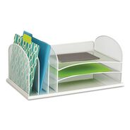DESK ACCESSORIES AND OFFICE ORGANIZERS | Safco 19.5 in. x 11.5 in. x 8.25 in. Letter Size Files Onyx Desk Organizer with Three Horizontal and Three Upright Sections - White