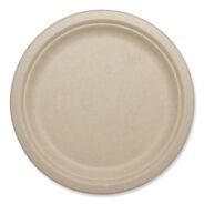 BOWLS AND PLATES | World Centric PL-SC-U9-LFP 9.1 in. Diameter Paper Fiber Plates - Natural (1000/Carton)