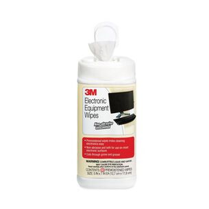 HAND WIPES | 3M 5.5 in. x 6.75 in. 1-Ply Electronic Equipment Cleaning Wipes - Unscented, White