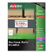 LABELS AND LABEL MAKERS | Avery Surface Safe 4 in. x 6 in. ID Labels - White (100/Box)