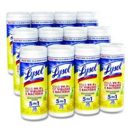 CLEANING WIPES | LYSOL Brand 19200-81145 7 in. x 7.25 in. 1-Ply Disinfecting Wipes - Lemon and Lime Blossom, White (35 Wipes/Canister, 12 Canisters/Carton)
