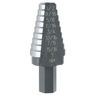 BITS AND BIT SETS | Irwin Unibit Self-Starting High Speed 6 Step Fractional 3/16 in. - 1/2 in. Steel Drill Bit
