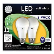 LIGHT BULBS | GE 12 Watts/75 Watts A19 LED Bulbs - Soft White (2/Pack)