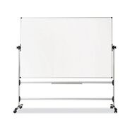 OFFICE PRESENTATION SUPPLIES | MasterVision Silver Easy Clean 36 in. x 48 in. Steel Frame Mobile Revolver Earth Dry Erase Board - White/Silver