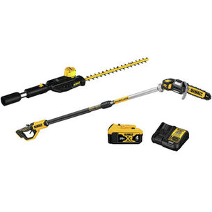 OUTDOOR POWER COMBO KITS | Dewalt 20V MAX XR Brushless Lithium-Ion Cordless Pole Saw and Pole Hedge Trimmer Head with 20V MAX Compatibility Bundle (4 Ah)