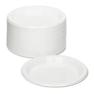 BOWLS AND PLATES | Tablemate 9 in. Diameter Plates Plastic Dinnerware - White (500/Carton)