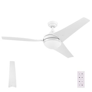 CEILING FANS | Prominence Home 52 in. Remote Control Contemporary Indoor LED Ceiling Fan with Light - White