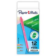 PRODUCTS | Paper Mate 1 mm Medium FlexGrip Ultra Recycled Retractable Ballpoint Pen - Black Ink, Assorted Barrels (1-Dozen)
