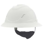 PROTECTIVE HEAD GEAR | MSA 10215828 V-Gard C1 Fas-Trac III Full Brim Vented Hard Hat - White