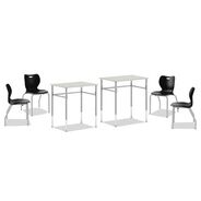 OFFICE FURNITURE AND LIGHTING | HON 20 in. x 26 in. x 23 in. to 33 in. SmartLink Rectangle Student Desk with SmartLink Four-Leg Onyx Chair Bundle (2 Desks/Carton, 4 Chairs/Carton)
