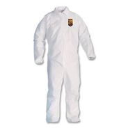BIB OVERALLS | Ansell A40 Coveralls with Zipper Front and Elastic Wrists and Ankles - Medium/White (25/Carton)