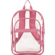 PRODUCTS | Eastsport 11.5 in. x 5 in. x 16.5 in. Clear with Color Trim Backpack - Clear/Pink