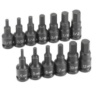 SOCKET SETS | Grey Pneumatic 13-Piece 3/8 in. Drive SAE and Metric Hex Impact Socket Set
