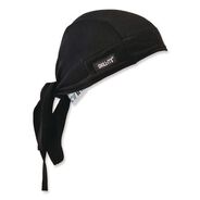 CLOTHING AND GEAR | Ergodyne Chill-Its 6615 One Size Fits Most High-Performance Bandana Doo Rag with Terry Cloth Sweatband - Black