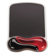 PRODUCTS | Kensington 9.37 x 13 Duo Gel Wave Mouse Pad with Wrist Rest - Red