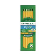 PENCILS | Dixon 133080002 Ticonderoga Beginners HB (#2) Woodcase Pencil with Eraser and Microban - Black Lead/Yellow Barrel (12/Pack)
