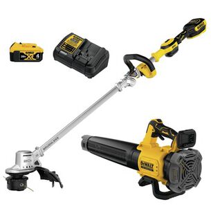OUTDOOR POWER COMBO KITS | Factory Reconditioned Dewalt 20V MAX XR Brushless Lithium-Ion 14 in. Cordless Folding String Trimmer/Handheld Blower Combo Kit (4 Ah)