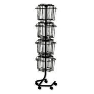 OFFICE FURNITURE AND LIGHTING | Safco 15w x 15d x 60h 16-Compartment Wire Rotary Display Racks - Charcoal