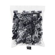 OFFICEJANSAN | Universal Binder Clips in Zip-Seal Bag - Small, Black/Silver (144/Pack)