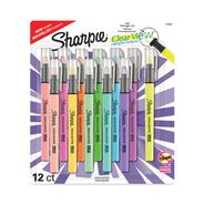 PENS | Sharpie Clearview Chisel Tip Pen-Style Highlighter - Assorted Ink/Barrel Colors (12/Pack)