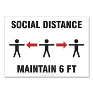 PRODUCTS | GN1 10 in. x 7 in. Wall 3-Human/Arrows Social Distance Signs - White (10/Pack)