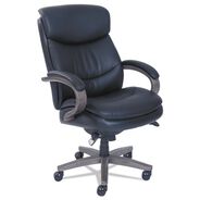 OFFICE CHAIRS | La-Z-Boy Woodbury High-Back Executive Chair, Supports Up To 300 Lb, 20.25-in To 23.25-in Seat Height, Black Seat/back, Weathered Gray Base