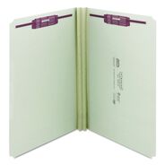 FILE FOLDERS | Smead 2 in. Expansion Recycled Pressboard Fastener Folders with Two SafeSHIELD Fasteners - Legal Size/Gray-Green (25/Box)