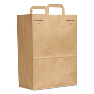 PRODUCTS | General 88885 12 in. x 7 in. x 17 in. 30 lbs. Capacity 1/6 BBL Attached Handle Grocery Paper Bags - Kraft (300/Bundle)
