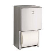 PRODUCTS | Bobrick ConturaSeries 6.08 in. x 5.94 in. x 11 in. Two-Roll Tissue Dispenser - Stainless Steel