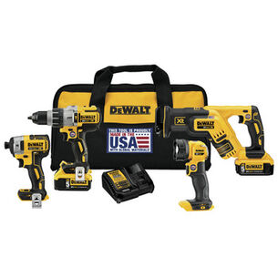 PRODUCTS | Dewalt 20V MAX XR Brushless Lithium-Ion Cordless 4-Tool Combo Kit(5 Ah)