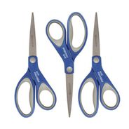 PRODUCTS | Westcott 17837 8 in. Long 3.25 in. Cut Length Scissors with Antimicrobial Protection - Straight Blue/Gray Handle (3/Pack)